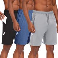 🏀 high-performance runhit 3-pack: 9 inch athletic shorts for men – perfect for basketball, running, gym, and workouts – equipped with convenient pocket логотип