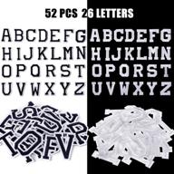 👕 52-piece iron on letter patches: a-z alphabet appliques for clothing, shoes, bags - black and white decorative repair supplies logo