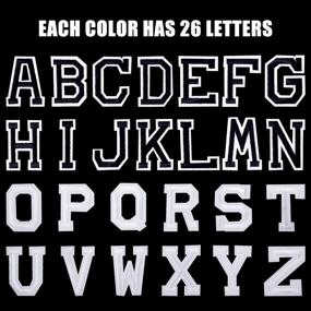 img 3 attached to 👕 52-Piece Iron On Letter Patches: A-Z Alphabet Appliques for Clothing, Shoes, Bags - Black and White Decorative Repair Supplies