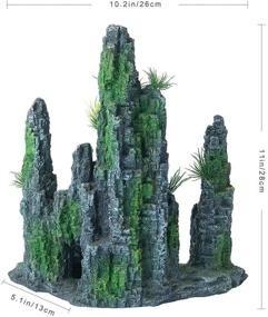 img 2 attached to 🏞️ Aquarium Mountain View Stone Ornament Tree Rock Cave Landscape - Large Artificial Fish Tank Decoration