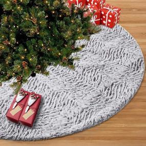 img 4 attached to 🎄 Juegoal 48 Inch Christmas Tree Skirt - Luxury Faux Fur Soft Mat for Xmas Party Decoration, White