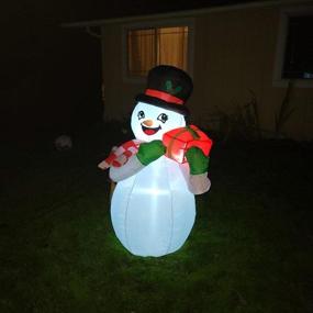 img 3 attached to 🎄 GOOSH 5 FT Christmas Inflatable Snowman Box, Outdoor Blow Up Yard Decoration with LED Lights – Holiday Clearance for Party, Xmas, Yard, Garden