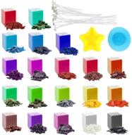 🕯️ wax candle dye chips set: 20 popular colors for diy soy candle making - natural and safe with wicks, molds included - 5g/0.17oz each, total 100g/3.5oz logo