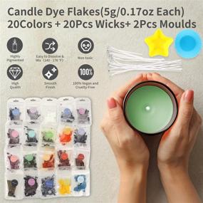 img 2 attached to 🕯️ Wax Candle Dye Chips Set: 20 Popular Colors for DIY Soy Candle Making - Natural and Safe with Wicks, Molds included - 5g/0.17oz Each, Total 100g/3.5oz