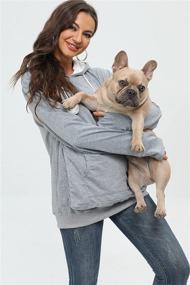 img 1 attached to 🐾 Pamper Your Furry Pal with the Pet Pouch Hoodie Small Pet Carrier - A Stylish Kangaroo Pocket Sweatshirt for Cats and Dogs, Perfect Fit for Women