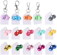 🔔 pupteck 30 pack pet collar bells: loud & colorful bells with id tags for potty training & charms pendant accessories логотип