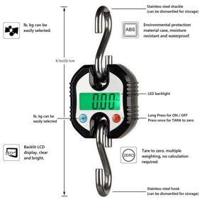 img 3 attached to 🔒 Rhorawill Portable Crane Scale: Heavy Duty Digital Hanging Scales for Farm Fishing, Hunting, Outdoor, Luggage - 150kg / 300lb Capacity