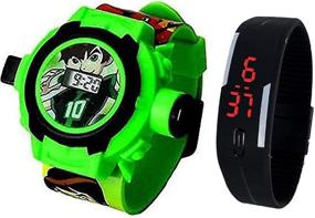 img 4 attached to Pappi-Haunt - Premium Kids Toys Pack of 2 - Benton (BEN 10) Projector Band Watch + Jelly Slim Black Digital LED Band Watch for Children