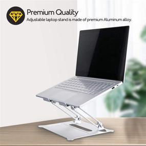 img 3 attached to 💻 Portable Laptop Stand, Ergonomic Adjustable 90° Laptop Riser for 15.6-inch MacBook Air Pro, Dell, HP, Lenovo – Supports up to 13 lbs (Silver)