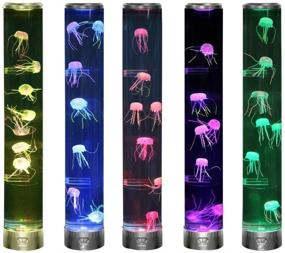 img 4 attached to 🐠 LED Fantasy Jellyfish Lamp Round with Vibrant 5 Color Changing Light Effects - Ultimate Large Sensory Synthetic Jelly Fish Tank Aquarium Mood Lamp. Ideal Gift (Large)