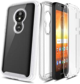 img 4 attached to 📱 E-Began Full-Body Protective Rugged Case for Moto E5 Play and Moto E5 Cruise - Shockproof, Clear, with Built-in Screen Protector