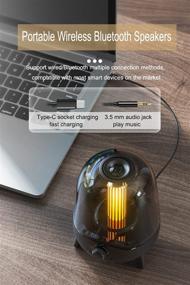 img 2 attached to 🔊 Bluetooth Speaker, Portable Wireless Speaker with Bluetooth 5.0, Black TWS Pairing Bass Speaker for Home with HD Loud Stereo Sound, Night Lights Included for Bedroom, Playtime, Indoor Use, Desk, Toilet, Shower
