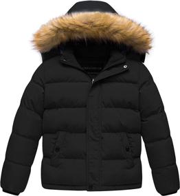 img 4 attached to Padded Winter Windproof Puffer Removable Boys' Clothing ~ Jackets & Coats