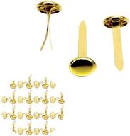 metal brads for crafts, diy, scrapbooking, and arts - 500 pcs (round gold, 4.5x8mm) logo