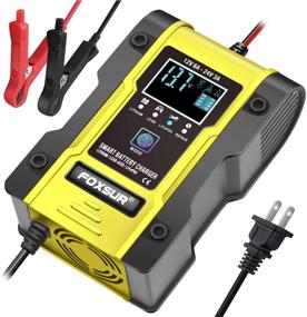 img 4 attached to 🔋 FOXSUR [Enhanced Model] Intelligent Car Battery Charger, 12V/24V 6Amp Lithium Battery Charger with 7 Stage Charging/Maintainer (for lithium batteries, lead-acid batteries, Calcium, etc)