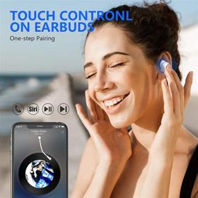 img 1 attached to 🎧 AMORNO Wireless Earbuds: Bluetooth Headphones with Graphene Speakers, Comfort Earplug, Touch Control IPX7 Waterproof, 30Hrs Playtime, Noise Isolation Microphones - Perfect for Workouts and Sports