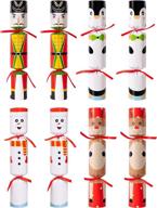 must-have 8pcs christmas no-snap party favors - snowman reindeer nutcracker penguin no-pop holiday supplies for kids & adults logo