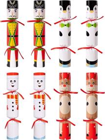 img 4 attached to Must-Have 8PCS Christmas No-snap Party Favors - Snowman Reindeer Nutcracker Penguin No-pop Holiday Supplies for Kids & Adults