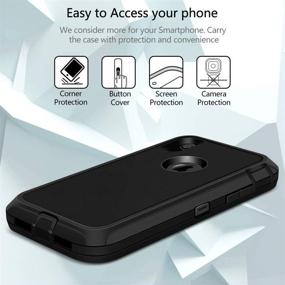 img 2 attached to Чехол Jiunai Heavy Duty Drop Protection Dual Layer Shockproof Bumper для iPhone XR - надежный защитный чехол с двойным слоем для iPhone XR 2018 6,1 дюйма (черный)