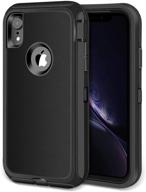 jiunai heavy duty drop protection dual layer shockproof bumper iphone xr case - rugged cover compatible with iphone xr 2018 6.1'' (black) logo