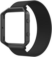 упругие запястья с металлической рамкой: замена для fitbit blaze серии 6 для смарт-часов с диапазоном размеров запястья от 6.0 до 6.4 дюйма. логотип