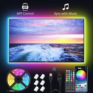 🌈 fi led strip lights: 16.4ft tv led backlight with remote and app control - rgb 5050 diy colors, scene modes, music sync - for 32-75 inch tv, pc, mirror логотип