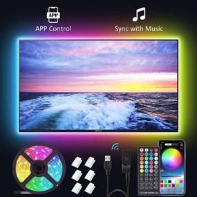 img 4 attached to 🌈 Fi LED Strip Lights: 16.4ft TV LED Backlight with Remote and APP Control - RGB 5050 DIY Colors, Scene Modes, Music Sync - for 32-75 inch TV, PC, Mirror