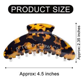 img 3 attached to 🍌 Aileam Big Hair Claw Clips 4.5 Inch Tortoise Shell Hair Clips Banana for Women Girls Thin Hair French Design Celluloid Leopard Print Strong Hold Hair Clips for Thick Hair, 2 Color Options (2 Packs)