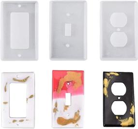 img 4 attached to 🔌 TEEWAL 3-Pack Silicone Light Switch Mold | Resin Mold for Light Switch Cover | Silicone Mold for Switch Socket Panel