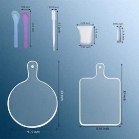 img 3 attached to 🖼️ Premium Tray Resin Mold Kit: Create DIY Serving Boards with 2 Molds, Measuring Cup, Spoons, Finger Cots - Ideal for Painting Art and Home Decoration