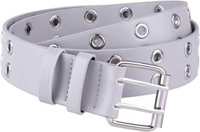 img 4 attached to 👩 Moonsix Leather Women's Double Grommet Belt - Stylish Accessories for Women