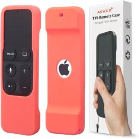 img 4 attached to 🍉 Akwox Light Weight Silicone Cover for New Apple TV Siri Remote Controller (Watermelon Red) - Anti-Slip & Shock Proof [Not compatible with New Apple 4k TV Series 6th Gen 2021]