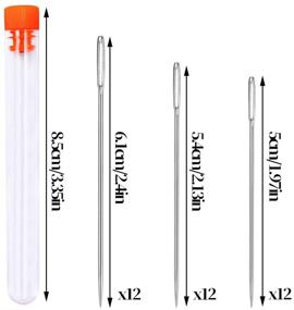 img 3 attached to 36 PCS Large Eye Sewing Needles, 3 Sizes Hand Sewing Needle Set with Plastic Bottle, Leather Thread Needle Embroidery Thread Sewing Needle Stainless Steel Yarn Knitting Needle Kit for Hand Sewing