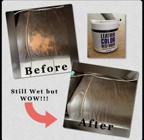 img 1 attached to Leather Hero Color Restorer & Applicator - Revive, Refurbish & Renew Leather & Vinyl Sofa, Purse, Shoes, Car Seats, Couch - 4oz (Beige)