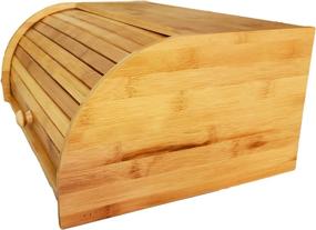 img 2 attached to Spacious Bamboo Roll Top Bread Box for Kitchen Food Storage - No Assembly Necessary