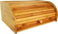 spacious bamboo roll top bread box for kitchen food storage - no assembly necessary логотип