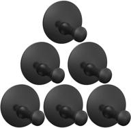 🔗 sofier heavy duty stainless steel adhesive hooks - 6 pack towel hooks for bathroom, closet, kitchen, coat, clothes - no drill wall hangers (matte black) logo