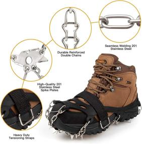 img 1 attached to Snow and Ice Traction Cleats - 23 Spikes for Men and Women - Suitable for Hiking, Walking, and Outdoor Activities