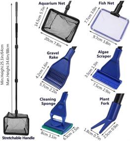 img 2 attached to 🐠 Aquarium Fish Tank Cleaning Tools: 7 in 1 Adjustable Cleaning Kit, Gravel Cleaner Siphon - Toopify