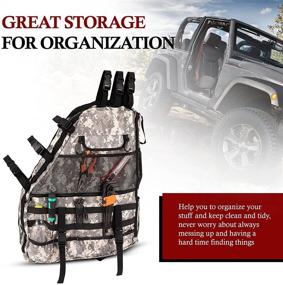 img 3 attached to 🚀 BUNKER INDUST Roll Bar Storage Bag Cargo Cage Tool Organizer for 1997-2020 Jeep Wrangler JK TJ LJ & Unlimited JL 4-Door: Convenient and Secure Storage Solution