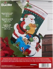 img 4 attached to Bucilla Christmas Stocking Felt Applique Kit - Santa's List, 18-Inch (86360)
