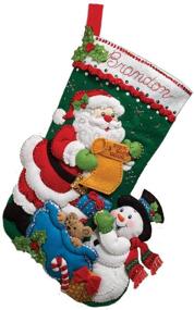 img 3 attached to Bucilla Christmas Stocking Felt Applique Kit - Santa's List, 18-Inch (86360)