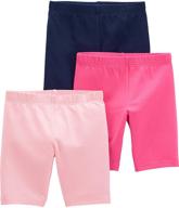 cute and comfy: simple joys by carter's baby and toddler girls' 3-pack bike shorts logo