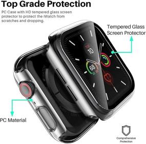 img 3 attached to 📱 Чехол-протектор HANKN (2 штуки), закаленное стекло для экрана Apple Watch серии 3, 2, 1 (38мм) - полное покрытие, защита от ударов, прозрачный.