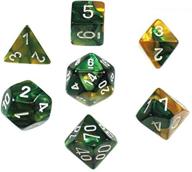 chessex 26425chx gemini polyhedral gold green logo