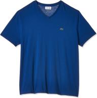 👕 lacoste sleeve v neck cotton t shirt: premium men's clothing for t-shirts & tanks logo