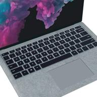 🔒 mubuy клавиатурный чехол для microsoft surface pro 7/6/5/4 - премиум ультратонкий защитный кожух, us раскладка (черный) логотип