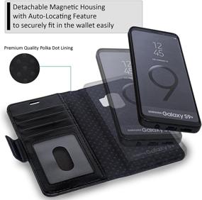 img 1 attached to 📱 Navor Vajio Series Universal Car Mount & Detachable Magnetic Wallet Case with RFID Protection for Samsung Galaxy S9 Plus - Black