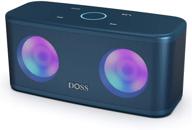 🔊 портативная беспроводная колонка doss soundbox plus - 16 вт hd звук, глубокие басы, беспроводное стерео-подключение, 20 часов проигрывания для дома, улицы, путешествий - голубая логотип