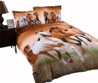 🐎 wowelife galloping horse bedding sets full - 4-piece polyester 3d horse sheets with duvet cover, bed sheet & pillow cases logo